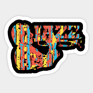 Colorful Modern Jazz Trumpet Musician Sticker